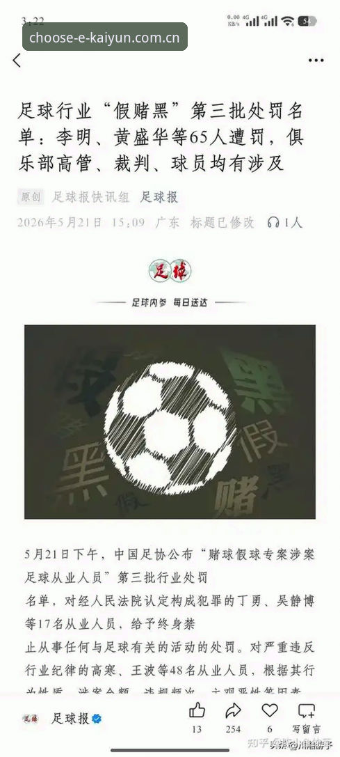 开云体育博彩 中国足协第三批禁足名单发布,如何影响kaiyun竞猜平台的赛事分析?